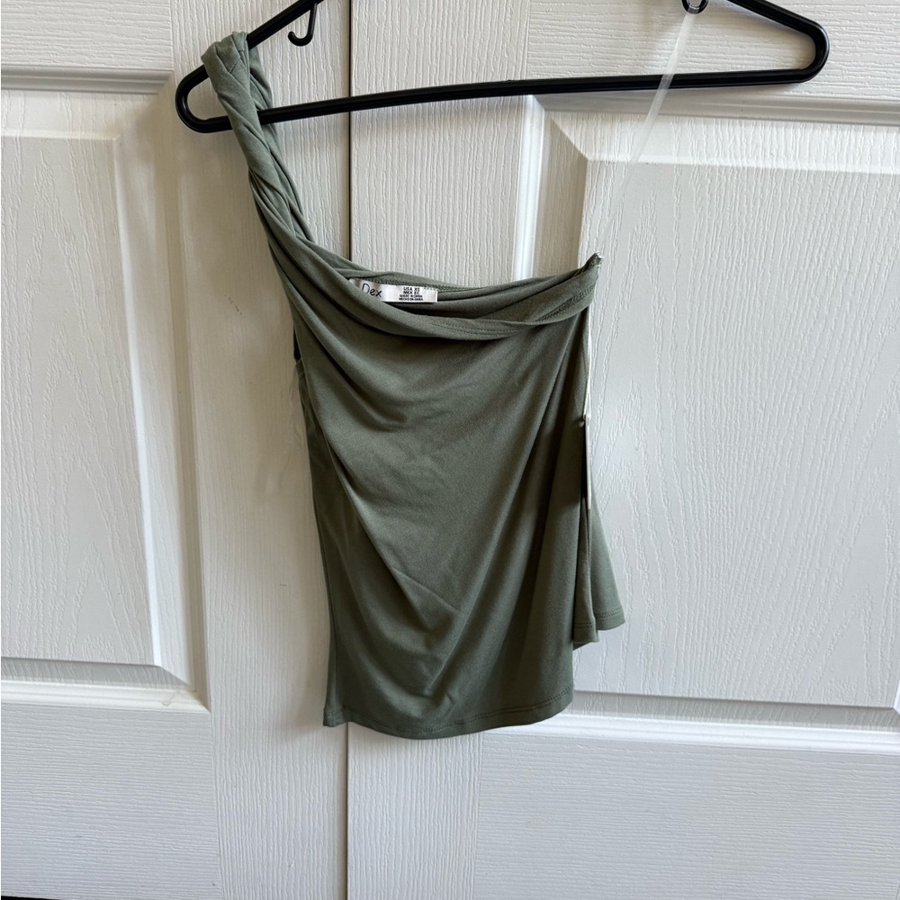 ❤️ Dex  Green One Shoulder top ❤️ - Picture 3 of 7